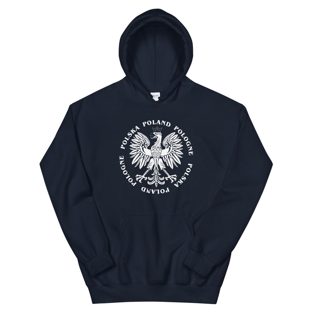 Poland - White Eagle - Circle Hooded Sweatshirt